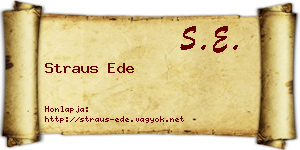 Straus Ede névjegykártya